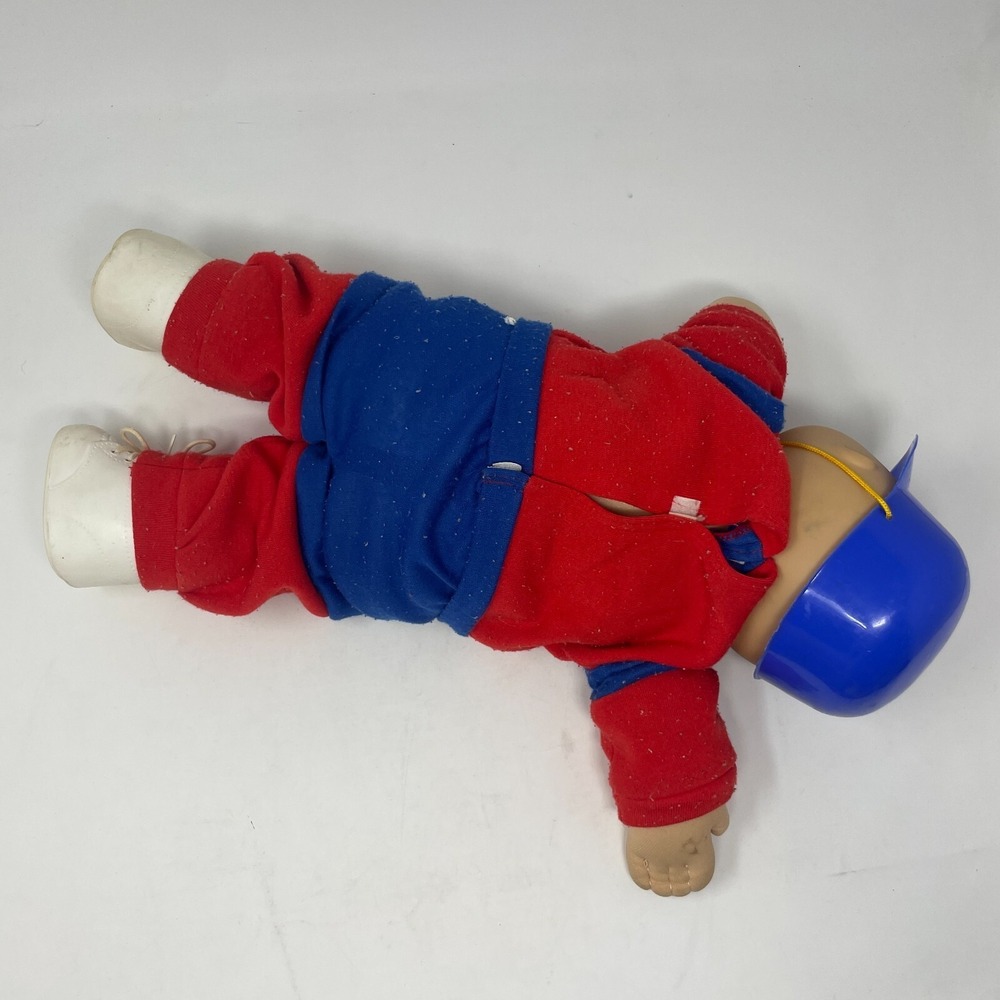 Vintage 1984s Cabbage Patch Kids Doll Football Outfit Blue Helmet Bald Pacifier - Picture 5 of 8